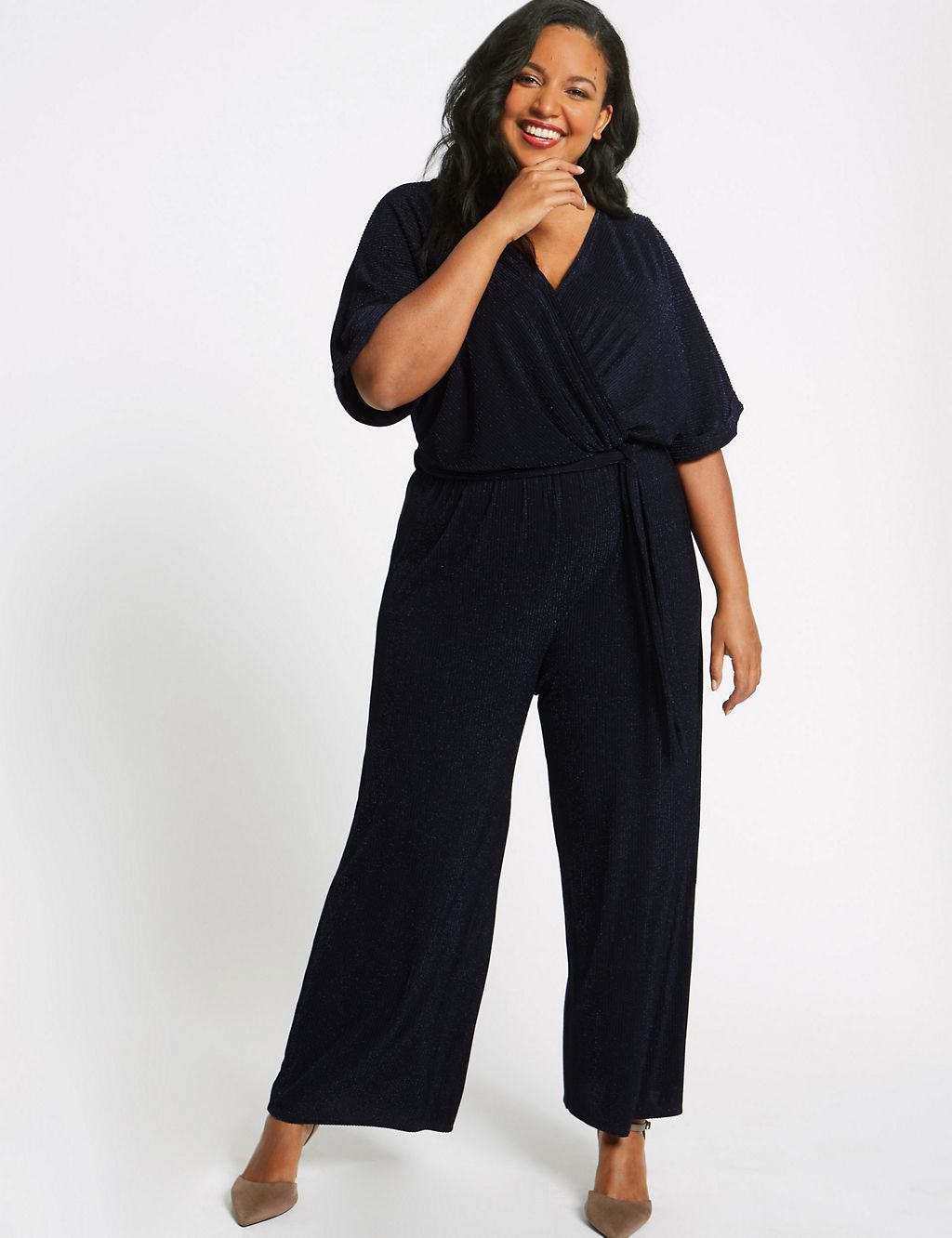 CURVE Sparkly Short Sleeve Jumpsuit 2 of 5
