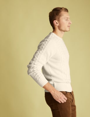 cable crew neck jumper