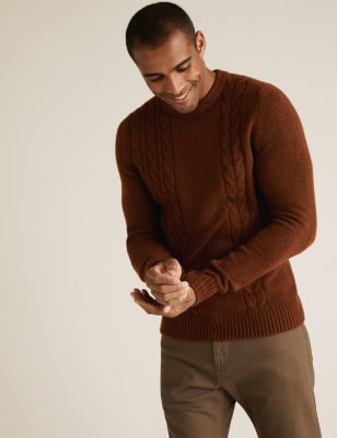 cable crew neck jumper