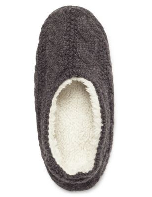 Cable Knit Ballet Slippers | M&S Collection | M&S