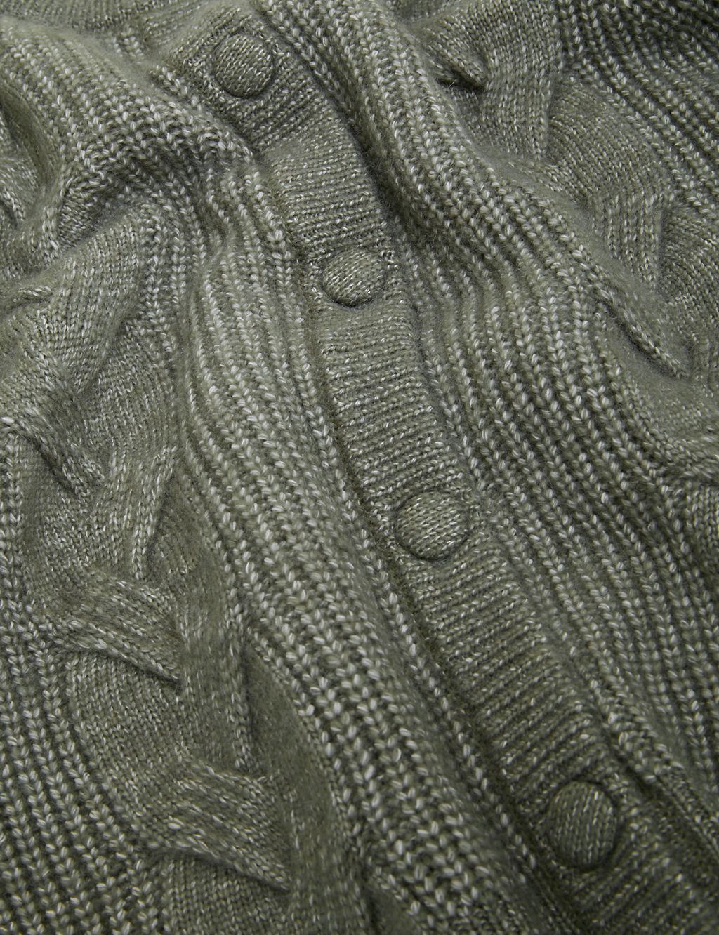 Cable Knit Button Front Cardigan with Wool 5 of 5