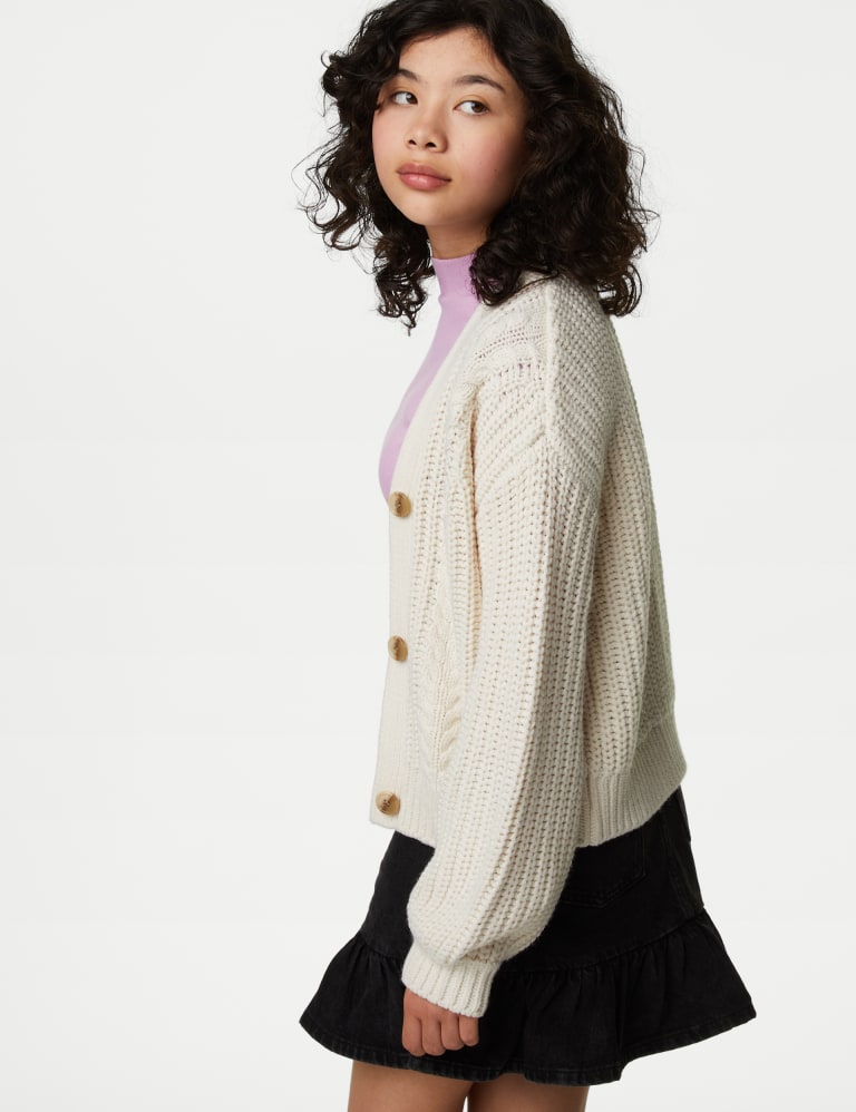 M&s chunky knit cardigan discount