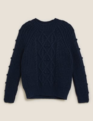 Cable Knit Crew Neck Jumper, M&S Collection