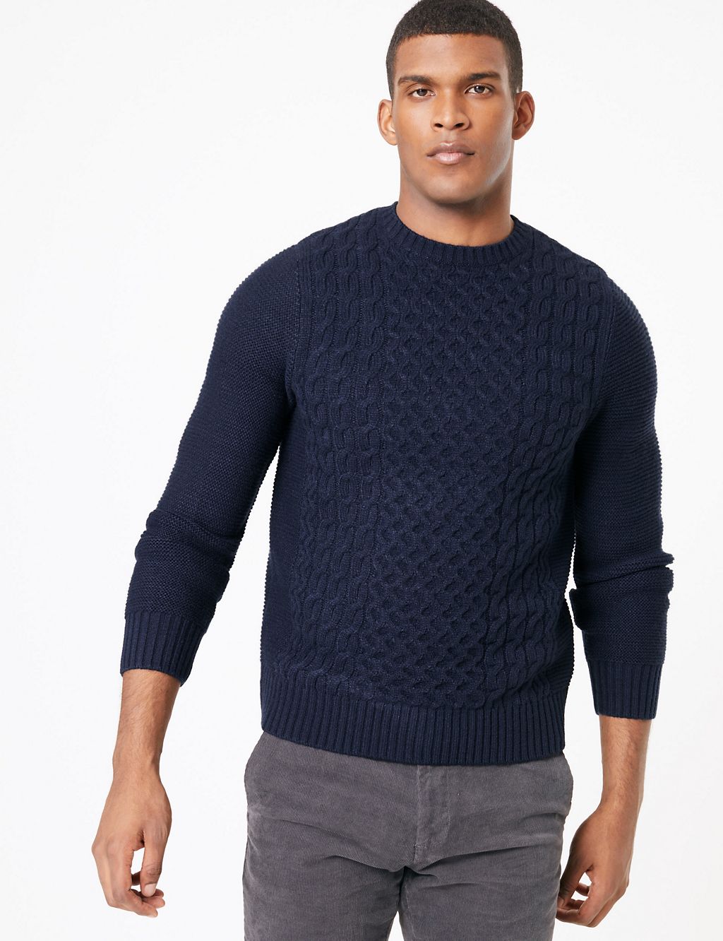 Cable Knit Crew Neck Jumper | M&S Collection | M&S