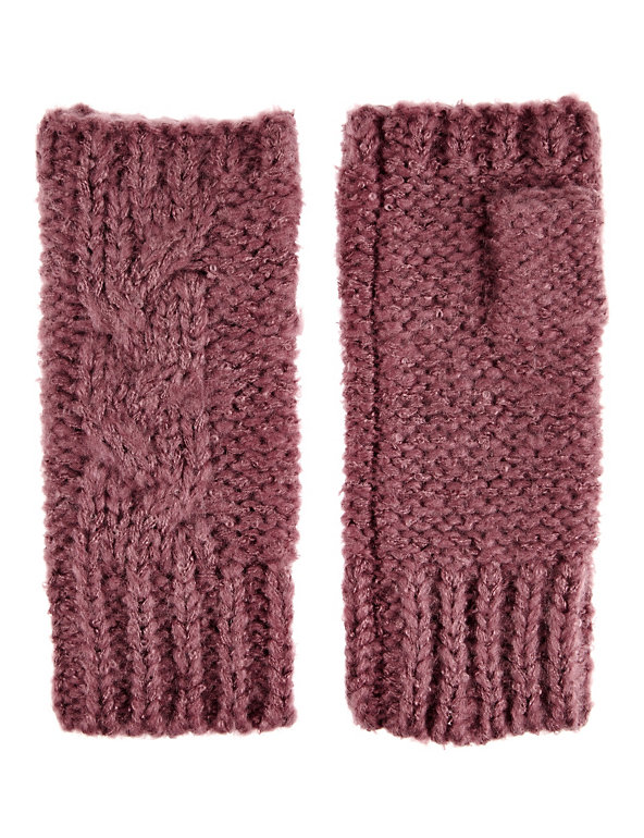 Cable Knit Fingerless Gloves Image 1 of 1
