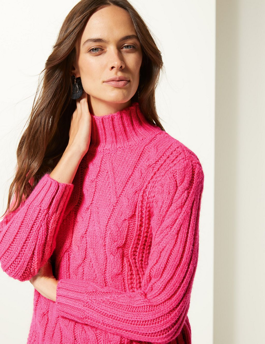 Cable Knit Funnel Neck Jumper 2 of 4