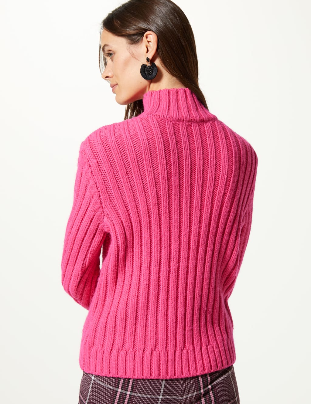 Cable Knit Funnel Neck Jumper M&S Collection M&S