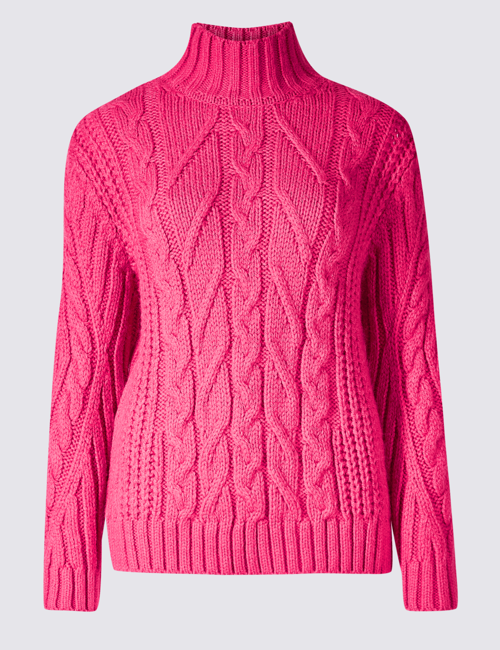 Cable Knit Funnel Neck Jumper M&S Collection M&S