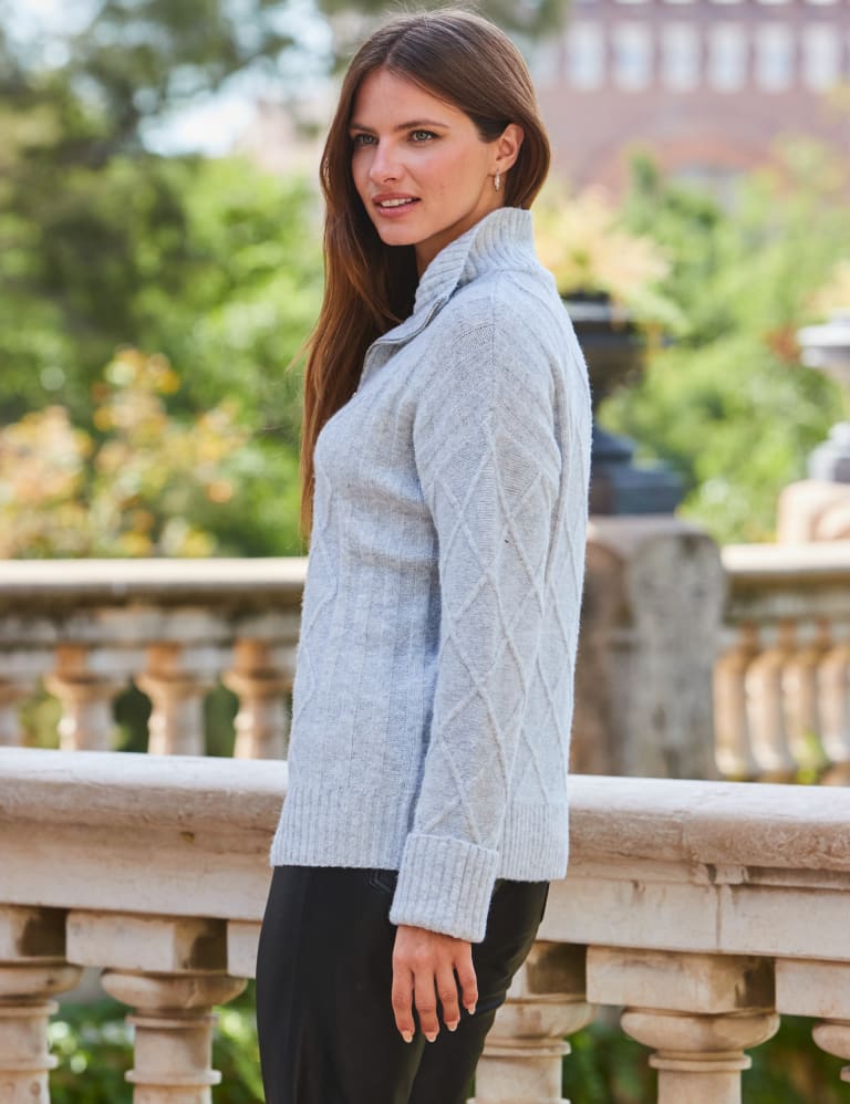 Cable Knit V-Neck Jumper, SOSANDAR