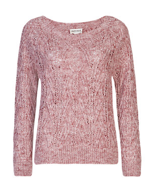 Cable Knit Jumper with Linen Image 2 of 5