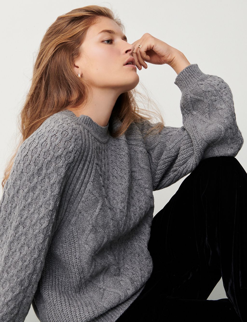 Cable Knit Jumper with Merino Wool 3 of 5