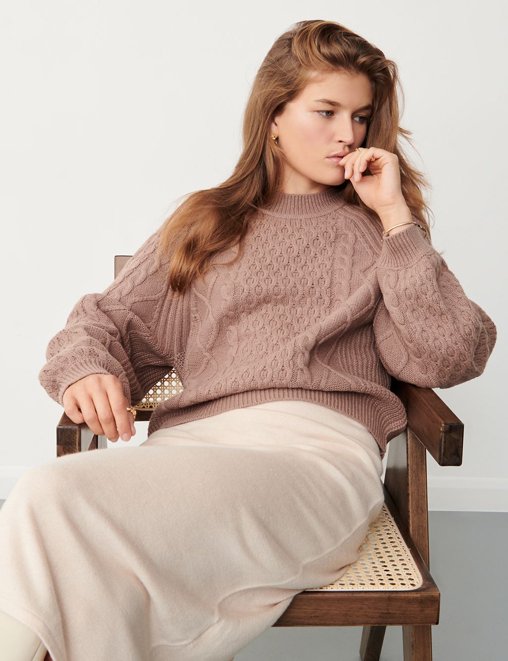Cable Knit Jumper with Merino Wool 4 of 4