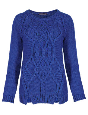 Cable Knit Jumper with Wool Image 2 of 4