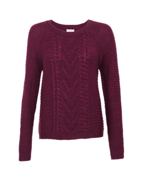 Cable Knit Jumper with Wool Image 2 of 6