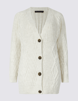 Cable Knit Relaxed Longline Cardigan, M&S Collection