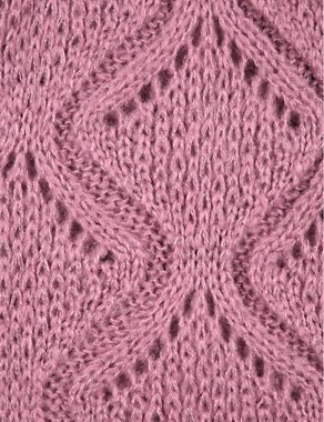 Cable Knit Pointelle Scarf Image 2 of 3