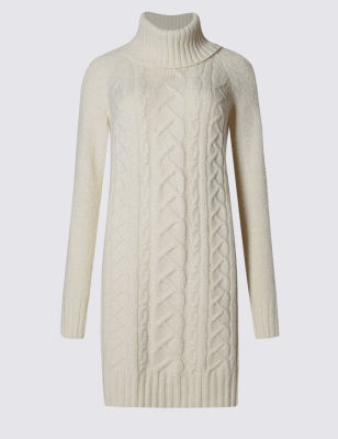 cable knit polo dress