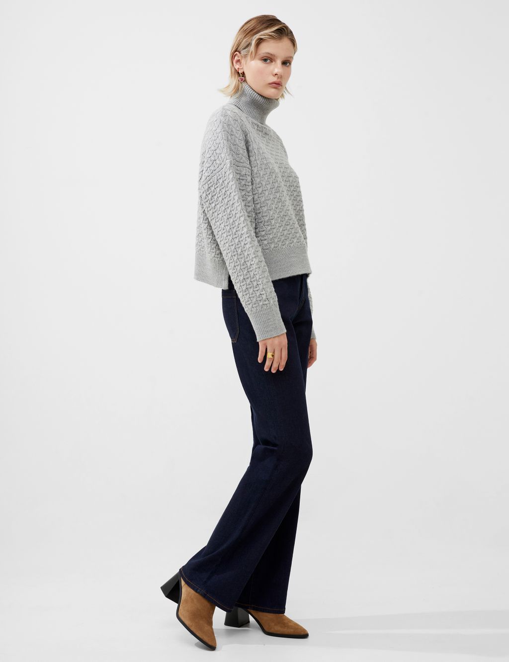 Cable Knit Roll Neck Jumper | French Connection | M&S