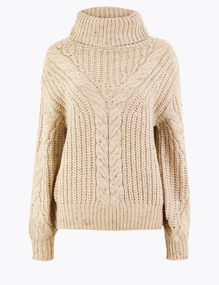 Cable Knit Roll Neck Relaxed Fit Jumper 7 of 7