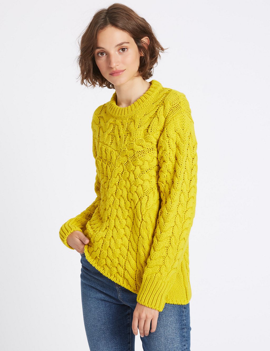 Cable Knit Round Neck Jumper 3 of 5