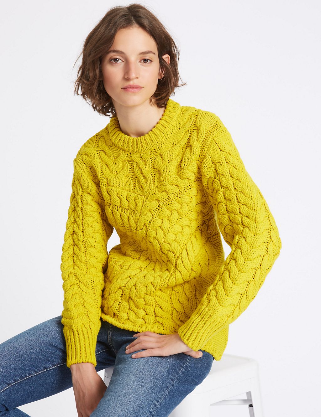 Cable Knit Round Neck Jumper 2 of 5