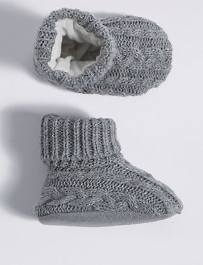 Cable Knit Slipper Booties (0-24 Months) Image 2 of 4