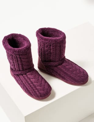 M&s ladies deals slipper boots