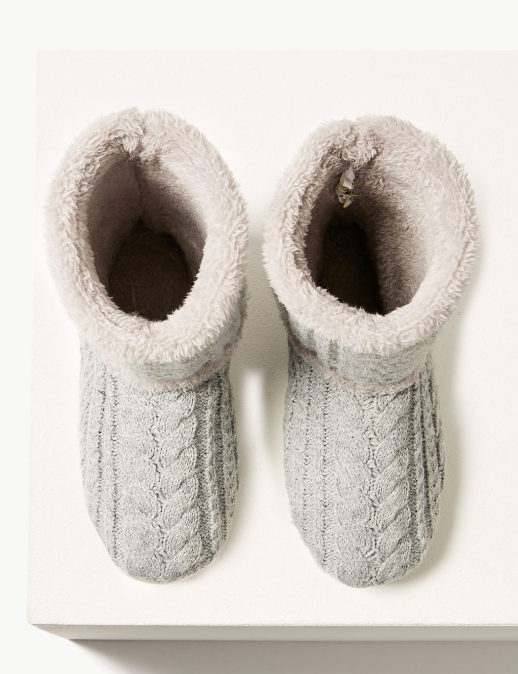 Cable Knit Slipper Boots with Memory Foam 4 of 5