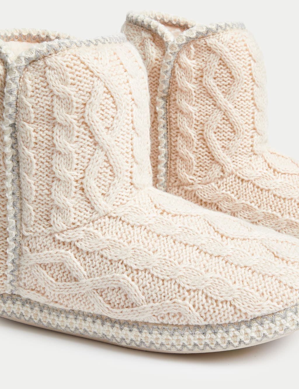 Cable Knit Slipper Boots M&S Collection M&S