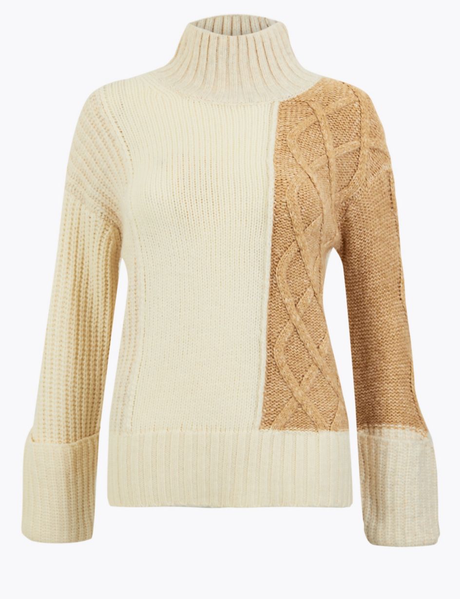 Cable Knit Turtle Neck Jumper Image 1 of 4