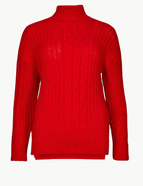 Cable Knit Turtle Neck Jumper Image 2 of 4