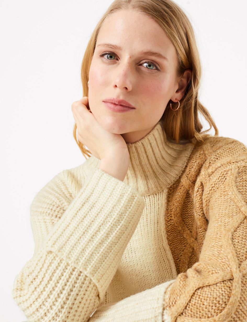 Cable Knit Turtle Neck Jumper Image 3 of 4
