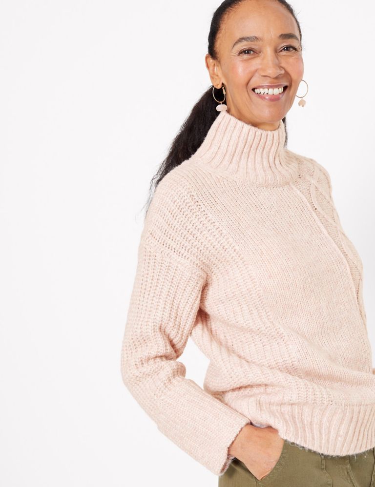 Cable Knit Turtle Neck Jumper 1 of 5