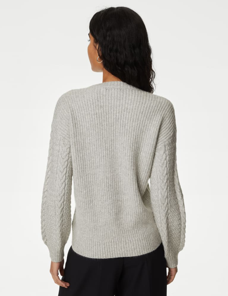Cable Knit V Neck Jumper