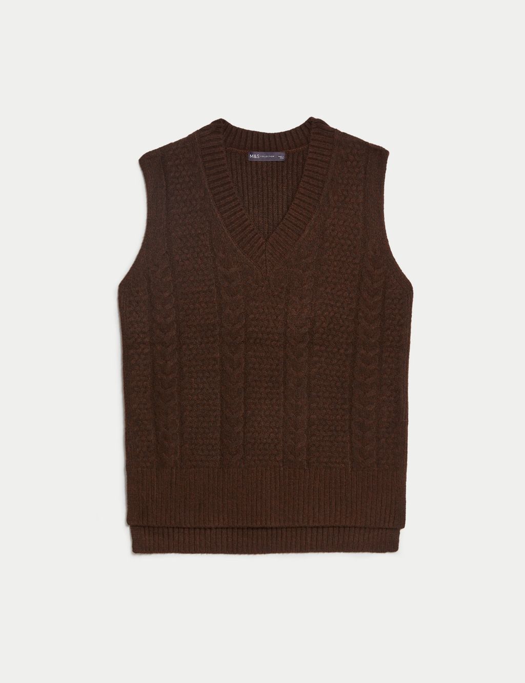 Cable Knit V-Neck Knitted Vest | M&S Collection | M&S