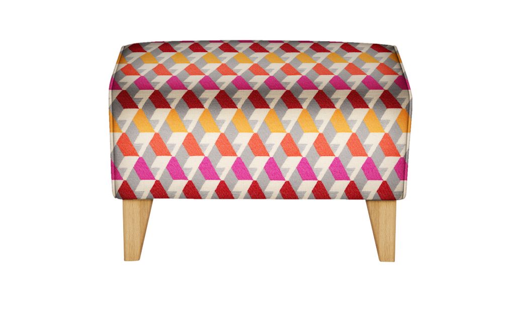 Cabot Miro Pink Mix Footstool - Self Assembly 1 of 1