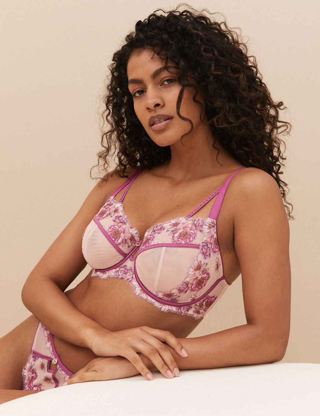 Camelia Embroidery Wired Balcony Bra F-H 3 of 6