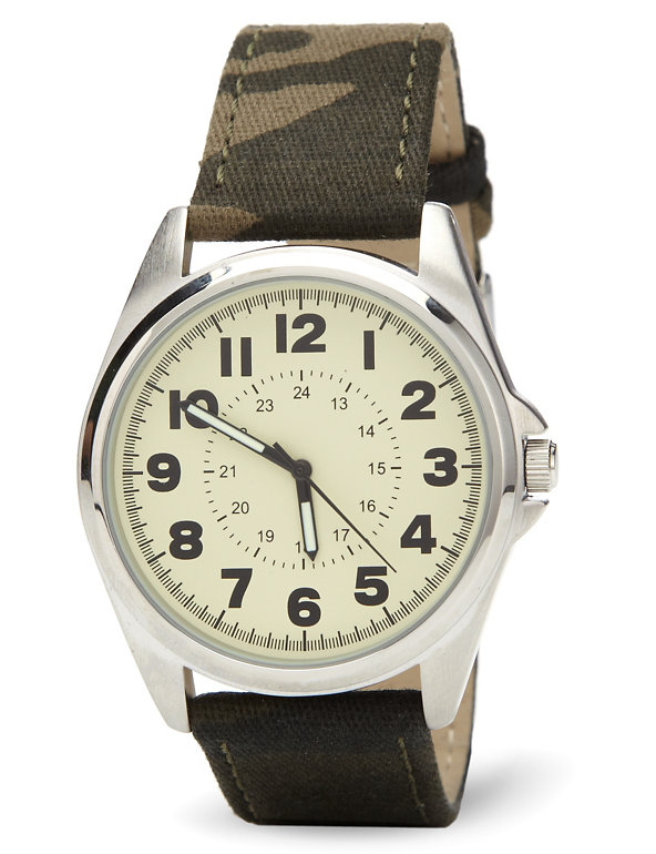Camouflage Canvas Strap Watch Image 1 of 1