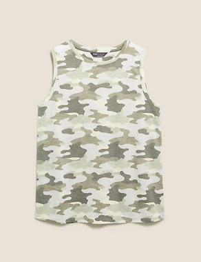 Camouflage Crew Neck Relaxed Tank Top Image 2 of 5