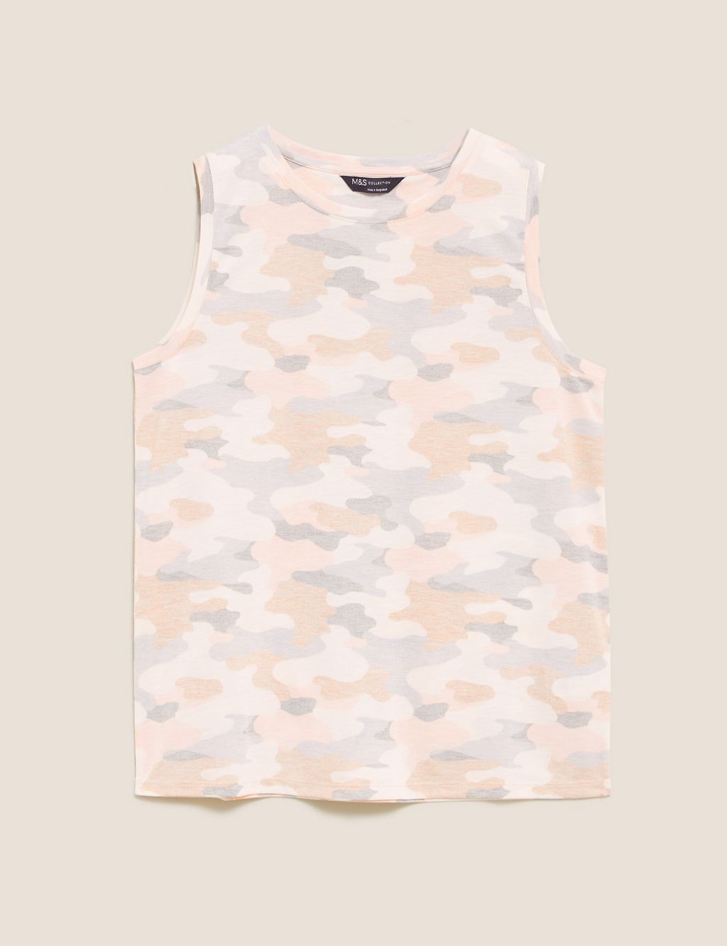 Camouflage Crew Neck Relaxed Tank Top 1 of 5