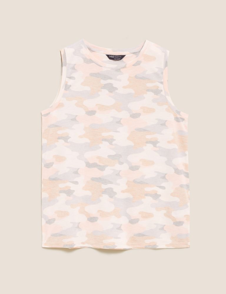 Camouflage Crew Neck Relaxed Tank Top 2 of 5