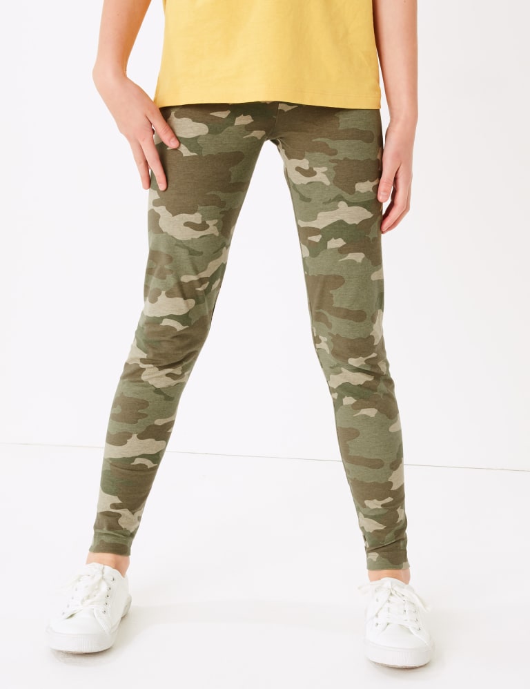 High-waisted Khaki Camo UltraSuave Leggings – SKNZ