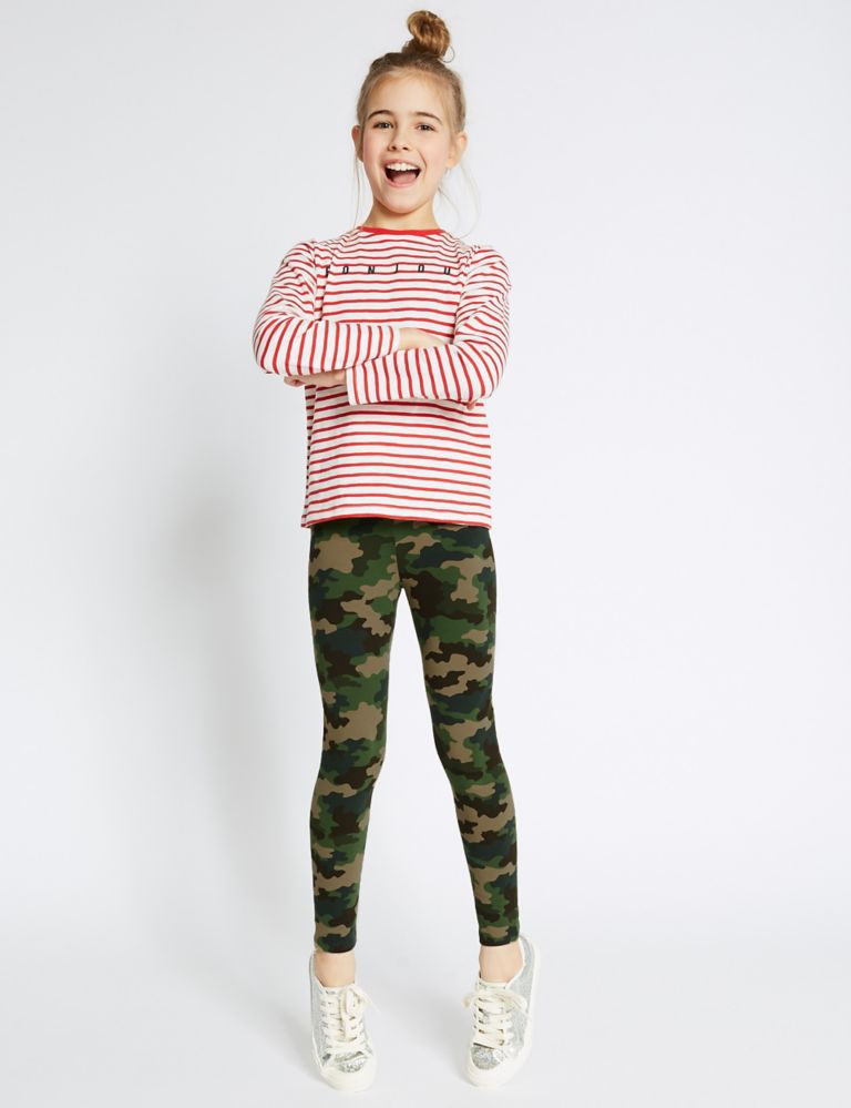 Camouflage Print Leggings with Stretch (3-16 Years) 1 of 4