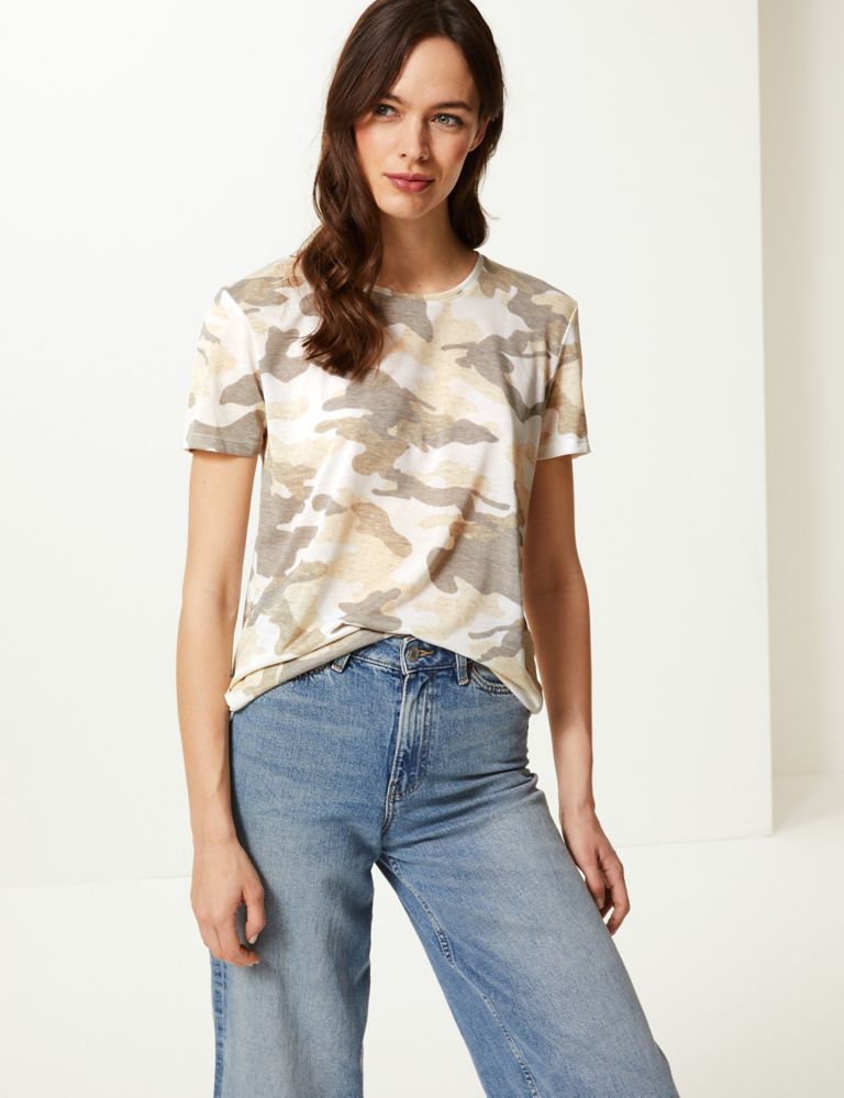 Momme and More Womens Top | Green Camouflage Shirt