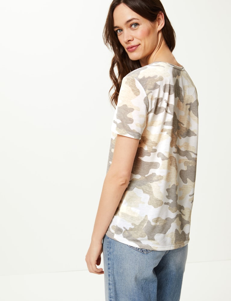 Momme and More Womens Top | Green Camouflage Shirt