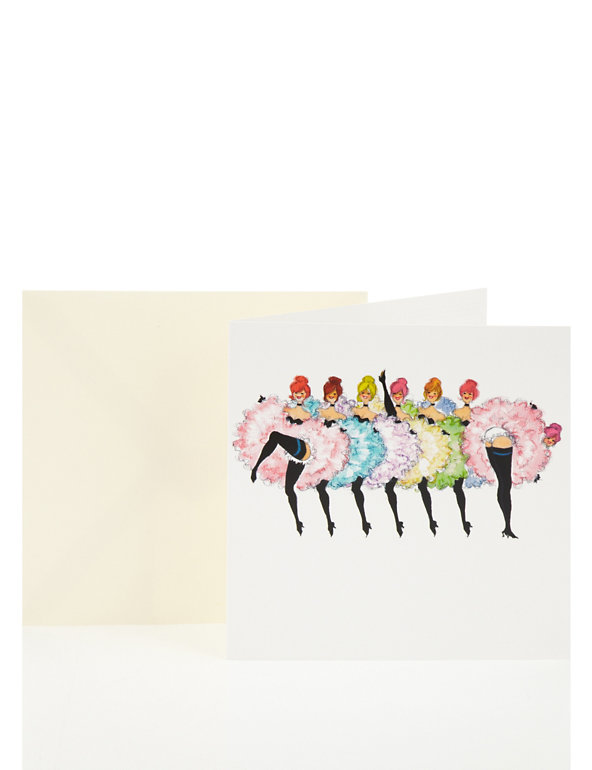 Can Can Girls Blank Greetings Card Image 1 of 1