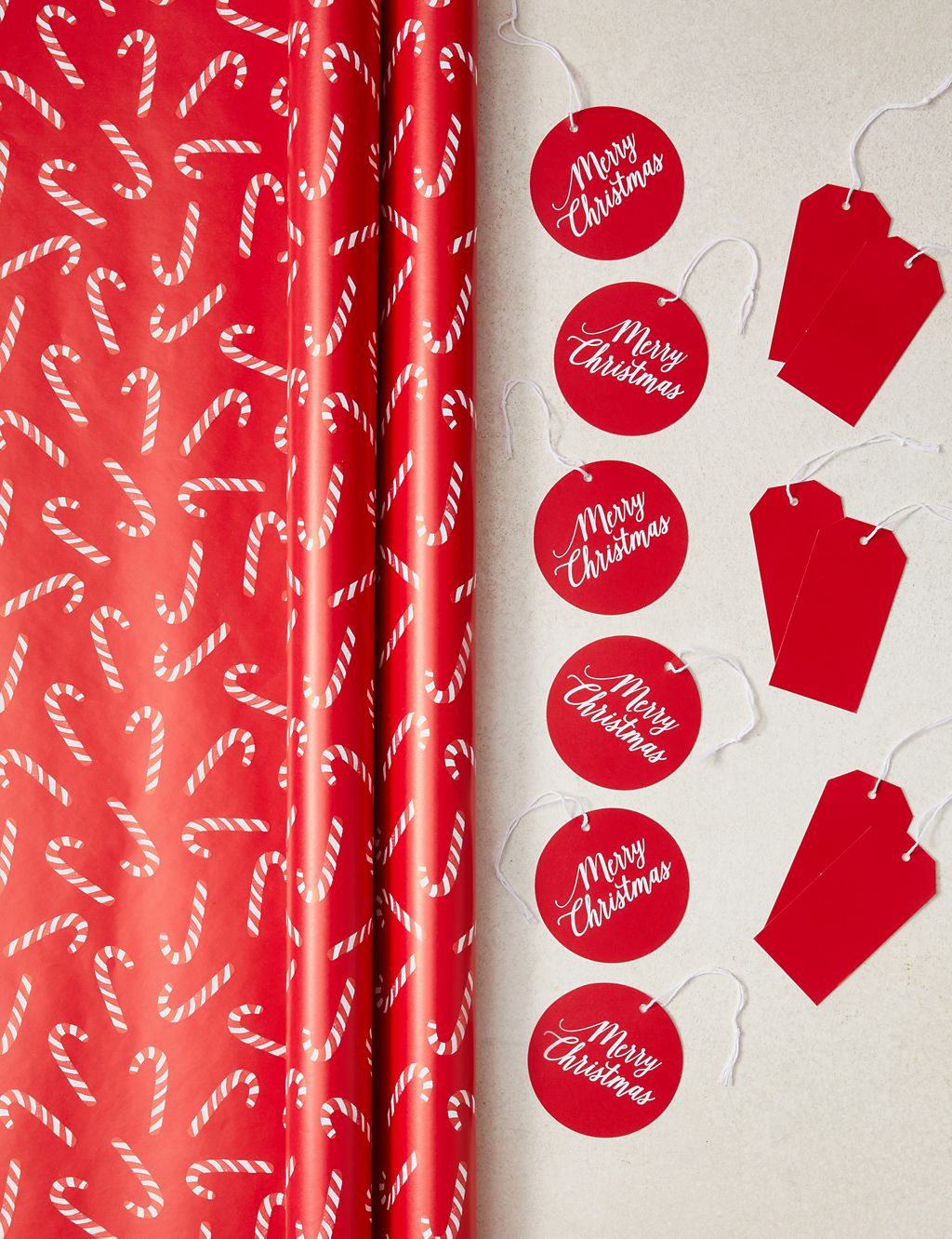 Candy Cane Christmas Wrapping Paper & Gift Tags Pack 2 of 2