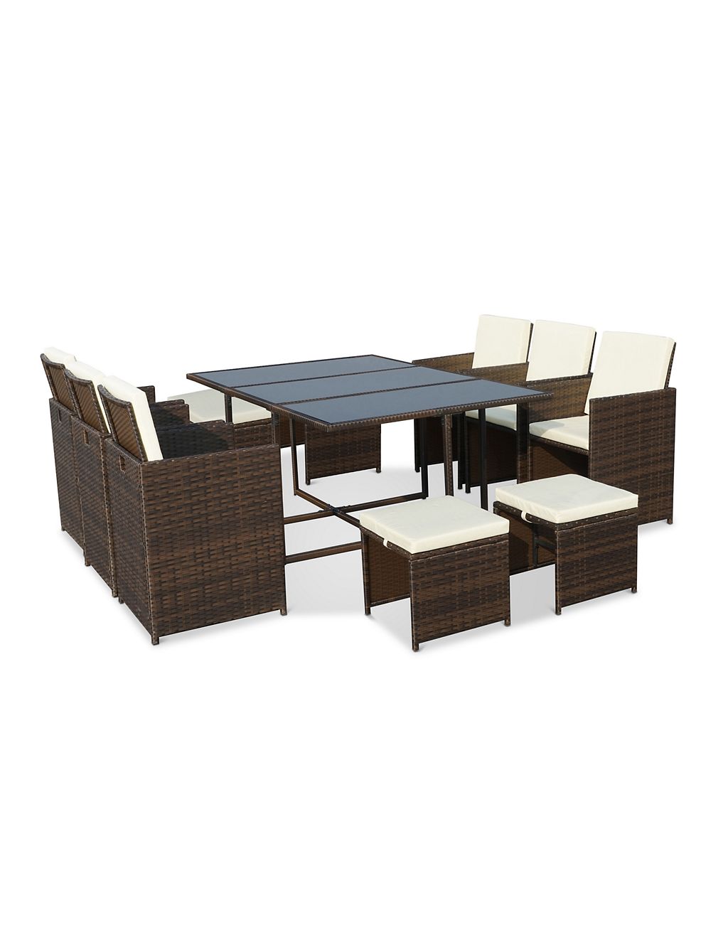 Cannes 10 Seater Rattan Garden Cube Dining Set 5 of 5
