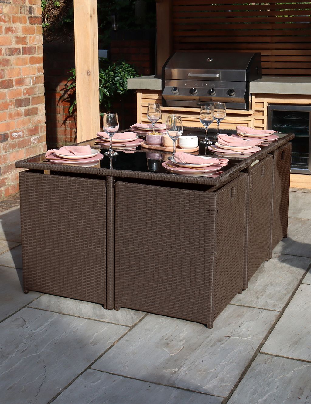 Cannes 10 Seater Rattan Garden Cube Dining Set 1 of 5