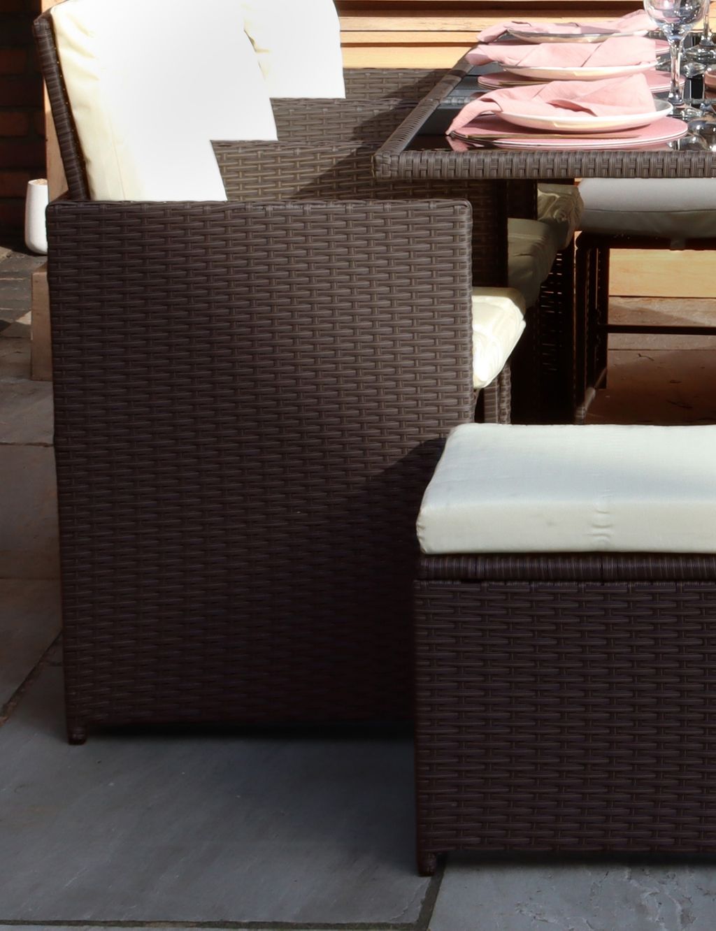 Cannes 10 Seater Rattan Garden Cube Dining Set 2 of 5